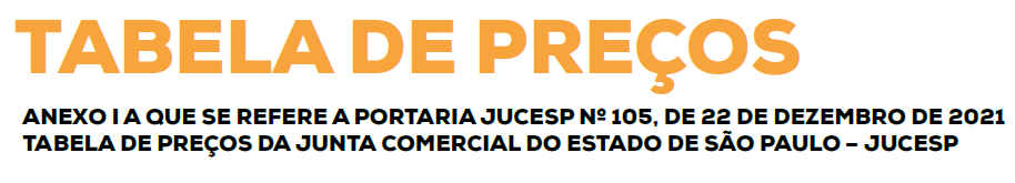 Preços JUCESP - Escritório Regional De Sorocaba